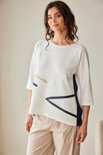 Load image into Gallery viewer, Peruzzi Ecru / Navy contrast top S26171
