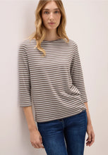 Load image into Gallery viewer, Cecil Taupe Striped Top 323885
