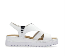Load image into Gallery viewer, Rieker White Slingback Sandals V44Y5-80
