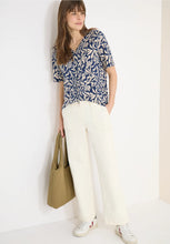 Load image into Gallery viewer, Cecil Flower Printed Navy and cream Tunic 324832
