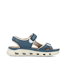 Load image into Gallery viewer, Rieker Blue Velcro Strap Sandals 64066-14
