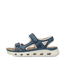Load image into Gallery viewer, Rieker Blue Velcro Strap Sandals 64066-14
