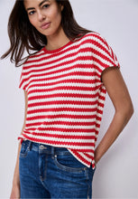 Load image into Gallery viewer, Street One Red/White Top 324781
