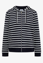 Load image into Gallery viewer, Cecil Navy Striped Zipped Hoodie 325644
