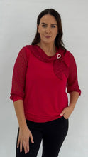 Load image into Gallery viewer, Yew Red Cowl Neck Top 4066
