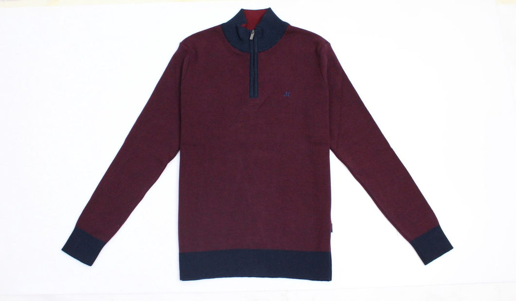 Mineral Burgundy 1/4 Zip Jumper ML351470