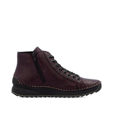 Load image into Gallery viewer, Rieker Burgundy Laced Boot 71510-30
