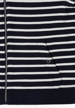 Load image into Gallery viewer, Cecil Navy Striped Zipped Hoodie 325644
