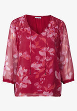 Load image into Gallery viewer, Street one Chiffon tunic blouse w gatherin
