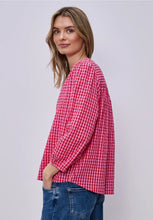 Load image into Gallery viewer, Street One Round Neck Checked Blouse 346433
