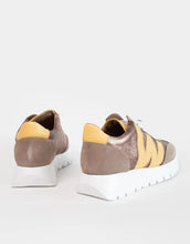 Load image into Gallery viewer, Wonders Slip In Wedge Trainers A-2476 Taupe/ Gold
