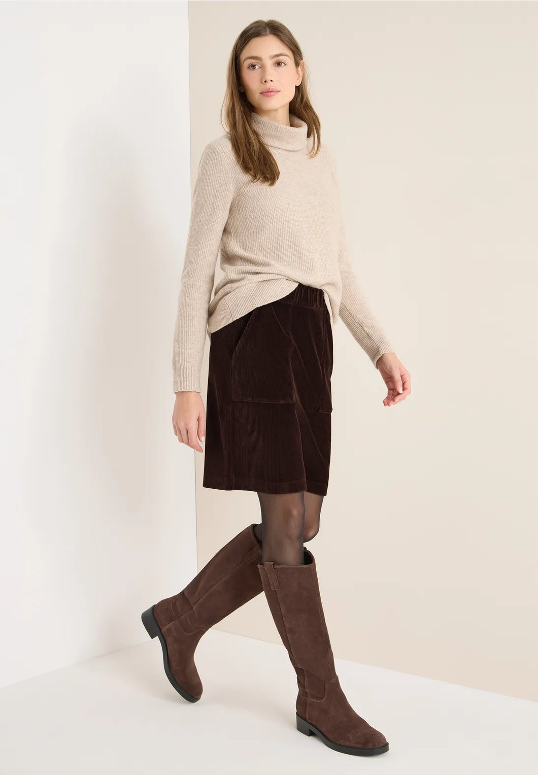 Cecil soft corduroy skirt 361836 (brown)