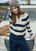 Load image into Gallery viewer, Cecil Cream And Navy Stripped Sweater 303753/25512
