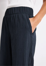 Load image into Gallery viewer, Street One Wide Leg Navy Crinkle Pants 379545
