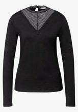 Load image into Gallery viewer, Street One Long Sleeve Lace Shirt (black)324326o
