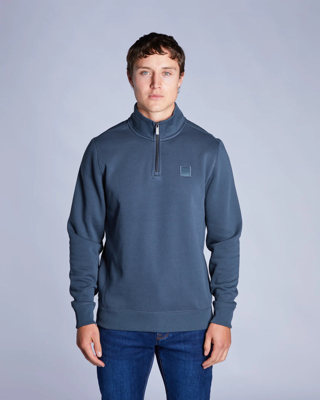 Diesel Dax Half Zip Blue Sweater Z25553MO