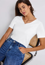 Load image into Gallery viewer, Street One T-Shirt with heart neckline 323675 Colour- 10000
