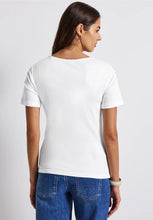 Load image into Gallery viewer, Street One T-Shirt with heart neckline 323675 Colour- 10000
