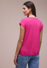 Load image into Gallery viewer, Street One Magenta Split Neck Top 325065/17281
