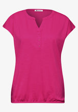 Load image into Gallery viewer, Street One Magenta Split Neck Top 325065/17281
