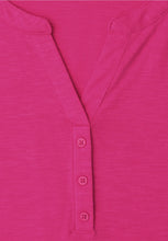 Load image into Gallery viewer, Street One Magenta Split Neck Top 325065/17281

