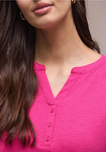 Load image into Gallery viewer, Street One Magenta Split Neck Top 325065/17281
