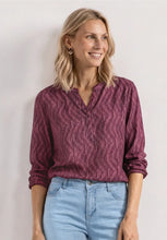 Load image into Gallery viewer, Street One Split Neck Blush Berry Print Top 325621/27846
