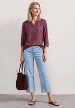 Load image into Gallery viewer, Street One Split Neck Blush Berry Print Top 325621/27846
