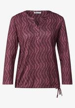 Load image into Gallery viewer, Street One Split Neck Blush Berry Print Top 325621/27846
