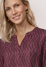 Load image into Gallery viewer, Street One Split Neck Blush Berry Print Top 325621/27846
