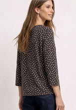 Load image into Gallery viewer, Street One Black Coffee Polka Dot Top 325621/27874

