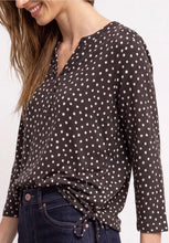 Load image into Gallery viewer, Street One Black Coffee Polka Dot Top 325621/27874
