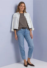 Load image into Gallery viewer, Street One Brown Striped Top 325698
