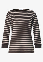 Load image into Gallery viewer, Street One Brown Striped Top 325698
