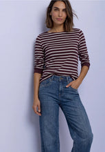 Load image into Gallery viewer, Street One 3/4 Sleeve Striped Top 325895
