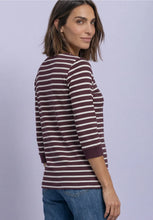 Load image into Gallery viewer, Street One 3/4 Sleeve Striped Top 325895
