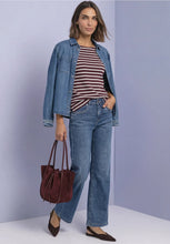 Load image into Gallery viewer, Street One 3/4 Sleeve Striped Top 325895
