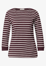 Load image into Gallery viewer, Street One 3/4 Sleeve Striped Top 325895
