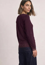Load image into Gallery viewer, Street One Plum  Long Sleeve Top With Lace 326162
