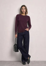 Load image into Gallery viewer, Street One Plum  Long Sleeve Top With Lace 326162

