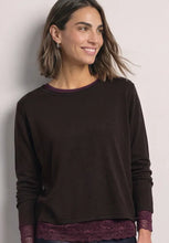Load image into Gallery viewer, Street One Plum  Long Sleeve Top With Lace 326162

