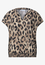 Load image into Gallery viewer, Street One Split Neck Leopard Print Blouse 346634/37278
