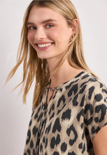 Load image into Gallery viewer, Street One Split Neck Leopard Print Blouse 346634/37278
