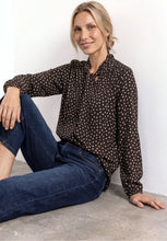 Load image into Gallery viewer, Street One Brown Polka Dot Blouse 346860
