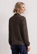 Load image into Gallery viewer, Street One Brown Polka Dot Blouse 346860

