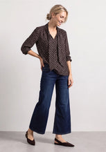 Load image into Gallery viewer, Street One Brown Polka Dot Blouse 346860
