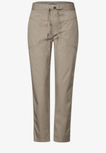 Load image into Gallery viewer, Street One Buff Grey Cargo Style Trousers 378683/16381
