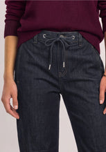Load image into Gallery viewer, Street One High Waisted Barrel Leg Jeans With Drawstring (28" Leg)  381569
