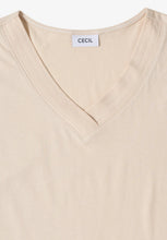 Load image into Gallery viewer, Cecil V Neck Beige Top 325027
