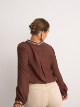 Load image into Gallery viewer, Aisling Embroidered Brown Blouse
